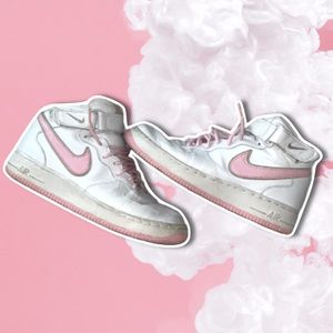 pink high top air forces